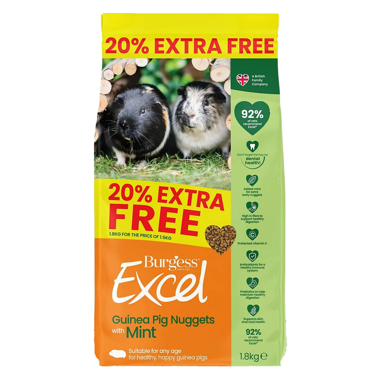Burgess Excel 1.8kg  Guinea Pig Mint