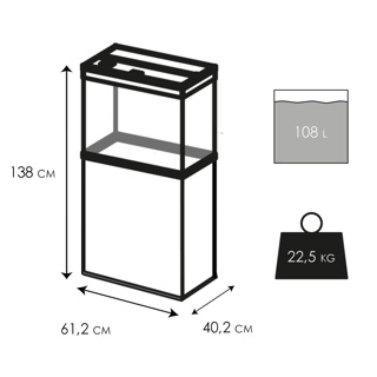 Ciano Emotions Pro 60 Black Aquarium & Stand