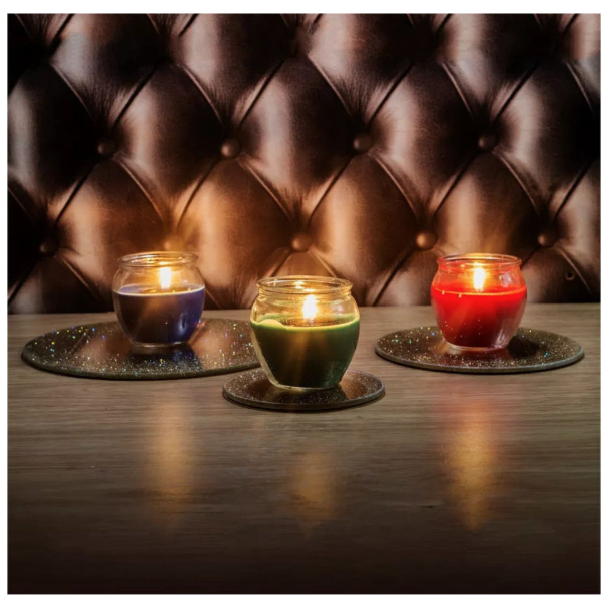 Kaemingk 20cm Glitter Mirror Plate (Choice of 2)