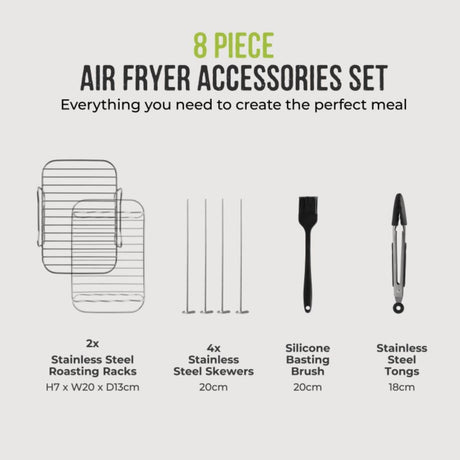 Tower 8 Piece Air Fryer Accessory Set