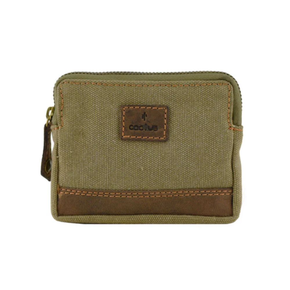 Mala Leather Khaki Cactus Coin Purse