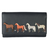 Mala Leather Grey Best Friends Horses Matinee Purse