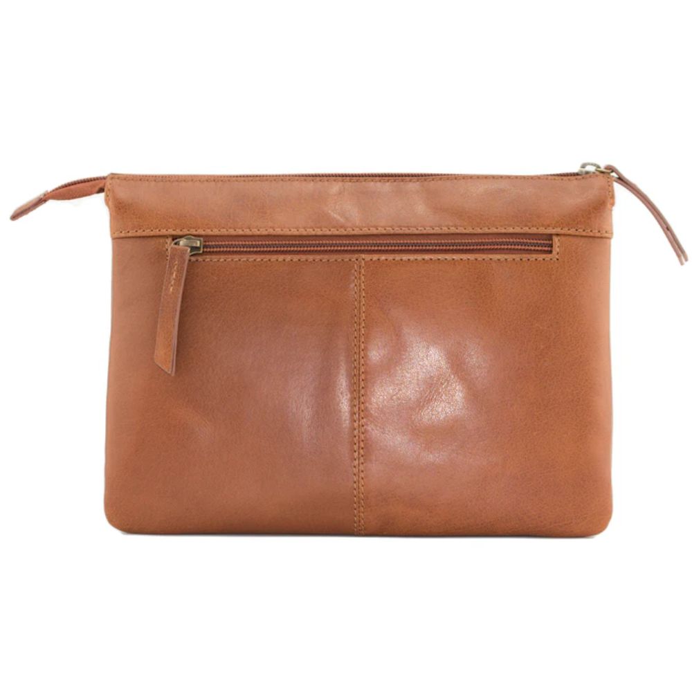 Mala Leather Tan Bloomsbury Triple Compartment Bag