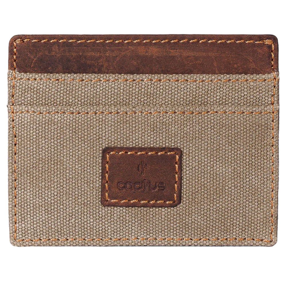 Mala Leather Khaki Cactus Card Holder