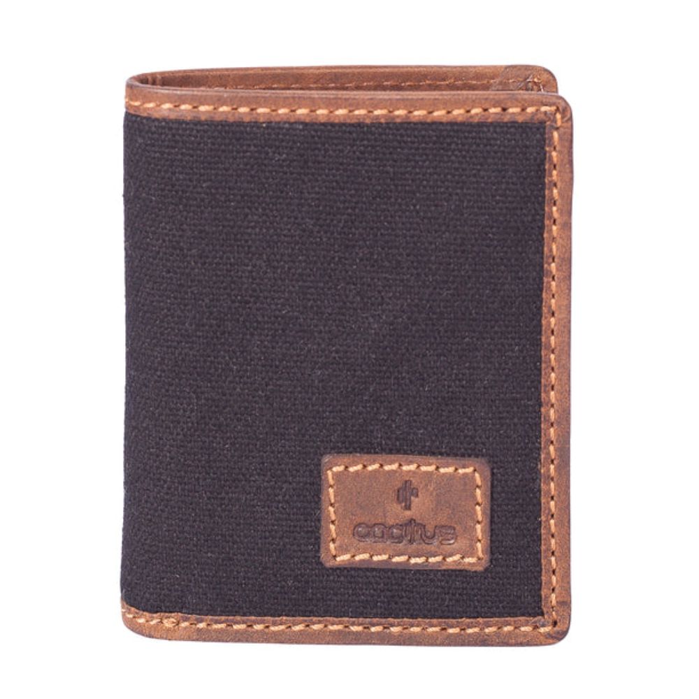 Mala Leather Black Cactus Note and Card Holder