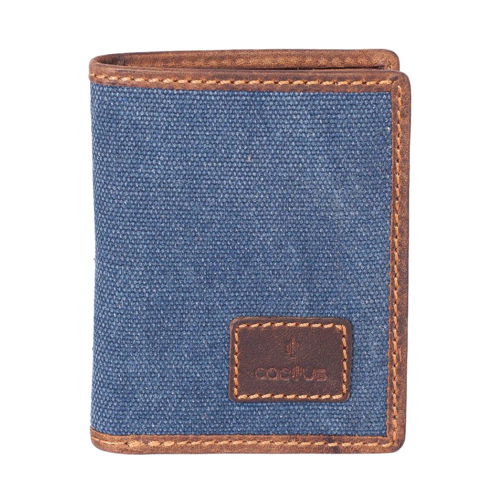 Mala Leather  Denim Cactus Note and Card Holder