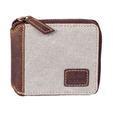 Mala Leather Grey Cactus Zip Around Wallet