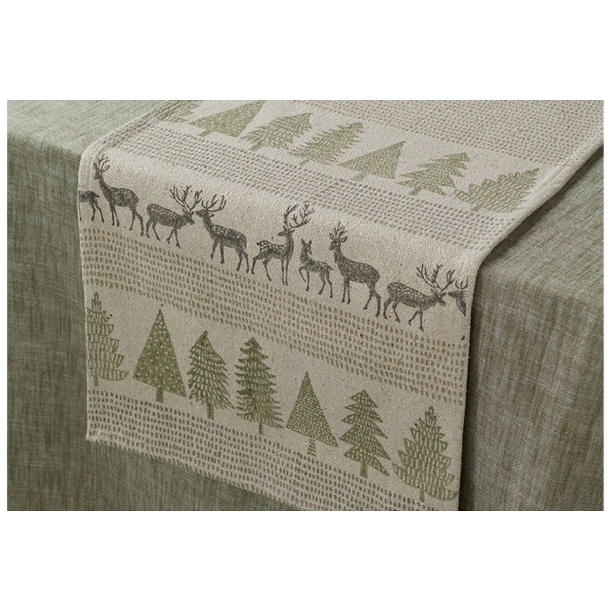 Walton & Co 180cm Forest Scene Block Print Runnner