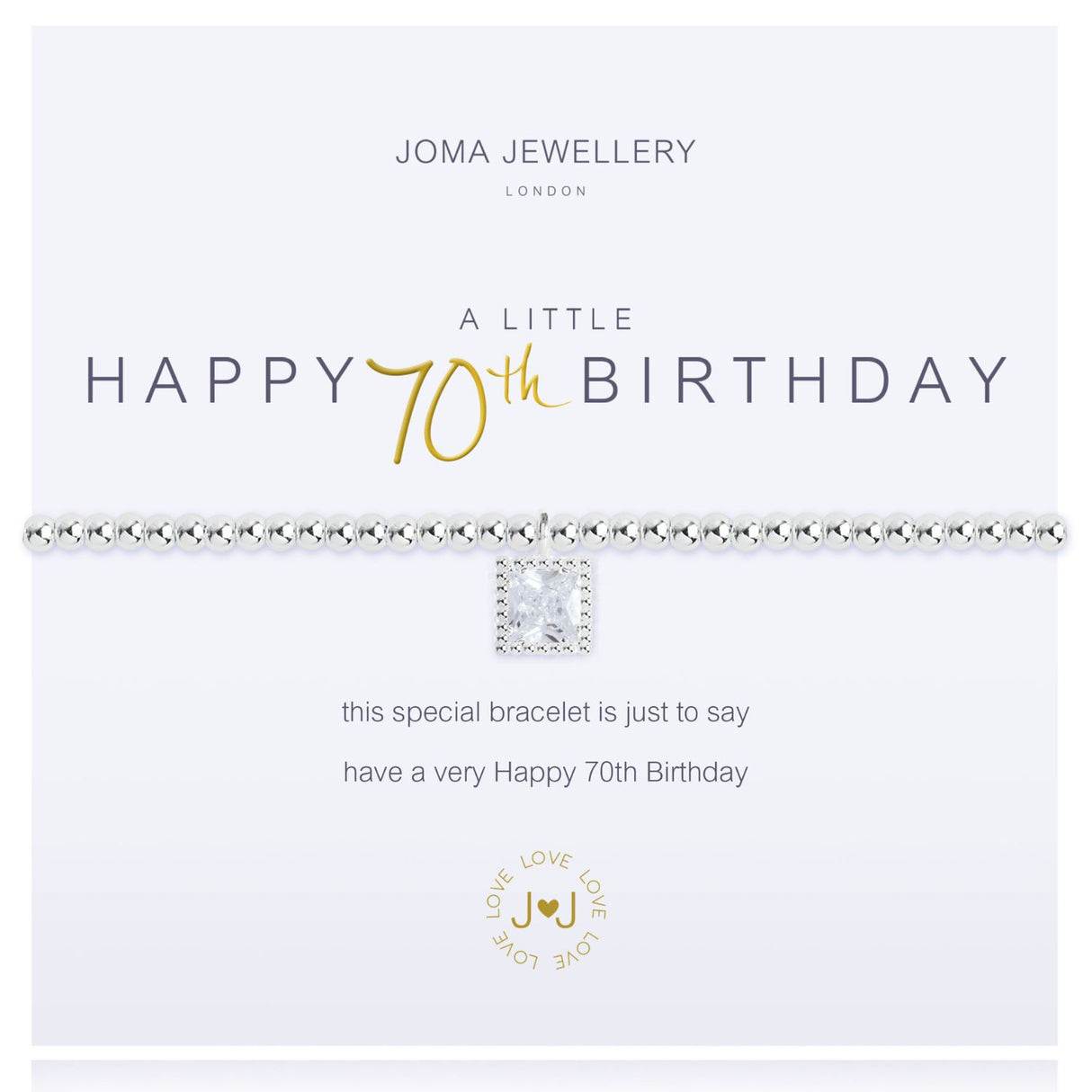Joma Jewellery Silver A Little 'Happy 70th Birthday' Bracelet