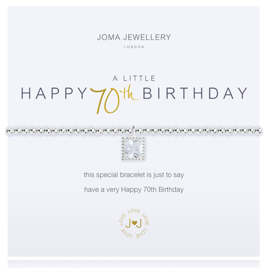 Joma Jewellery Silver A Little 'Happy 70th Birthday' Bracelet
