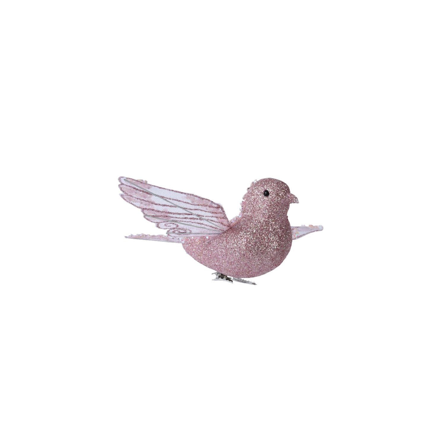 Decoris 19cm Pink Foam Bird on a Clip – Old Railway Line Garden Centre