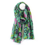 POM Cotton Green Multicolour Meadow Print Scarf
