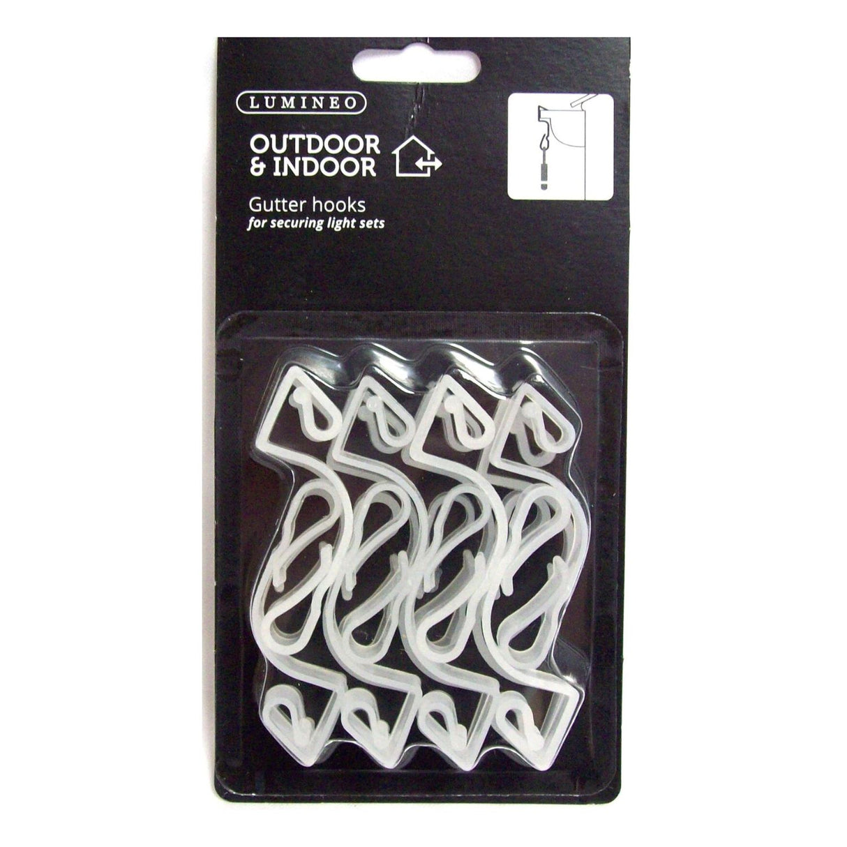 Decoris 16 Plastic Gutter Hooks for Christmas Lights