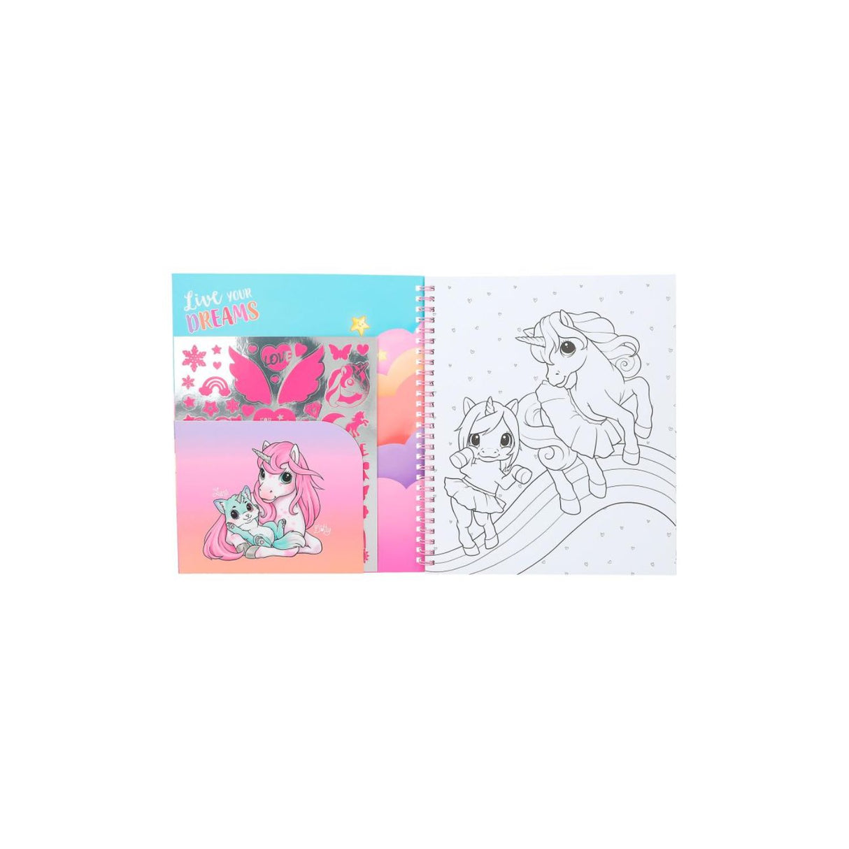 Ylvi Colouring Book With Unicorn And Sequins