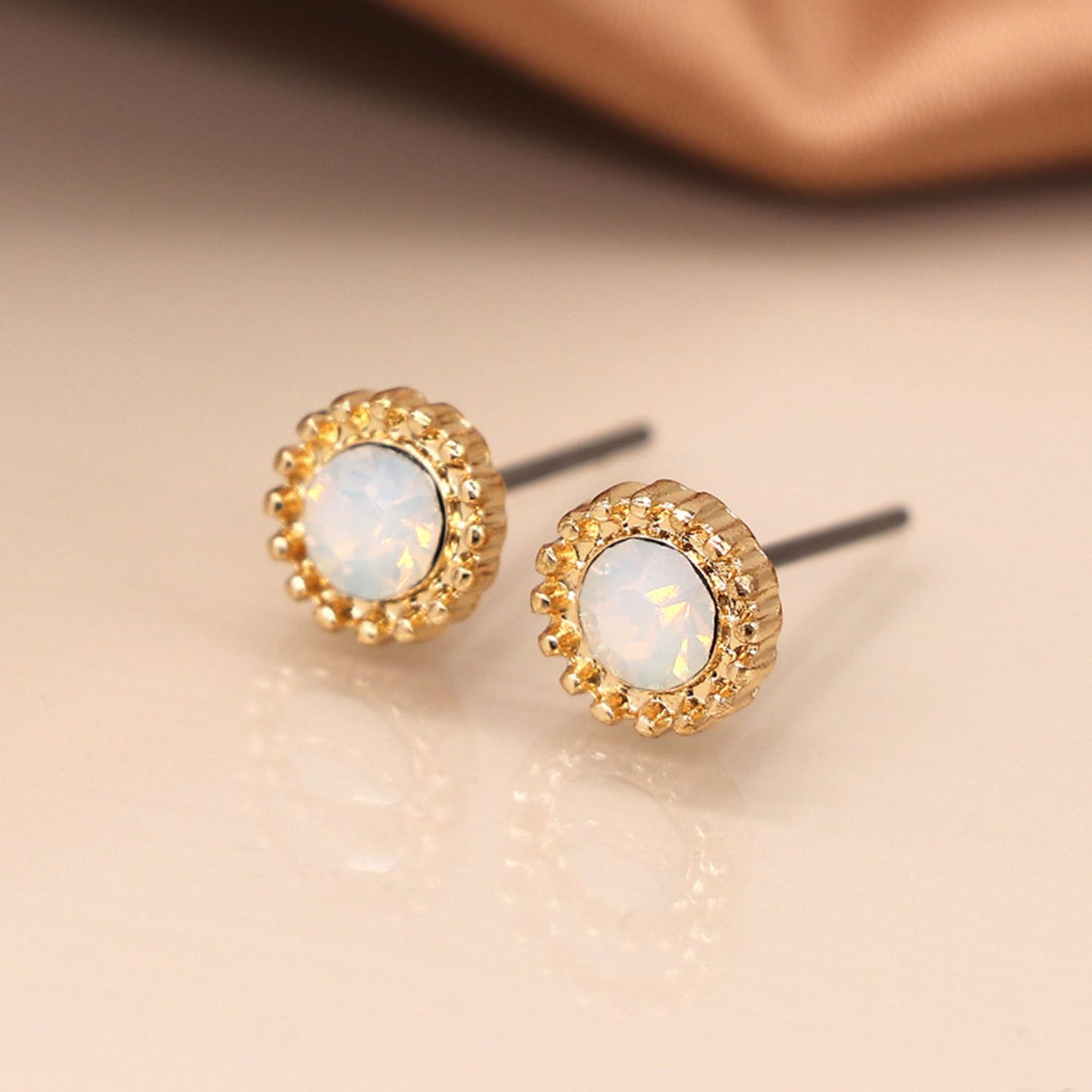 POM Gold Plated Crystal Stud Earrings