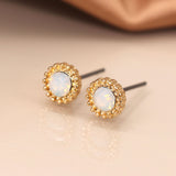 POM Gold Plated Crystal Stud Earrings