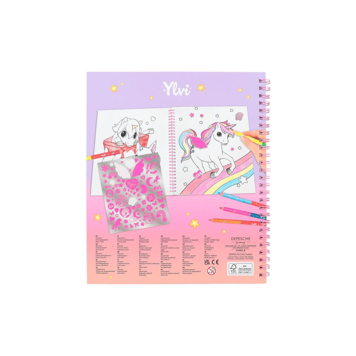 Ylvi Colouring Book With Unicorn And Sequins