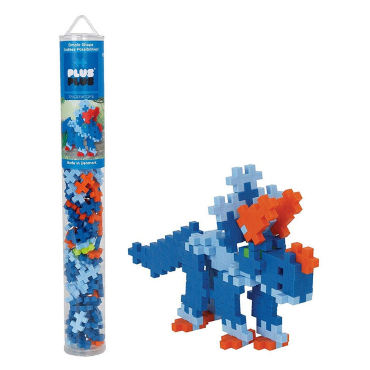 Plus Plus 100  Piece Triceratops Jigsaw Tube