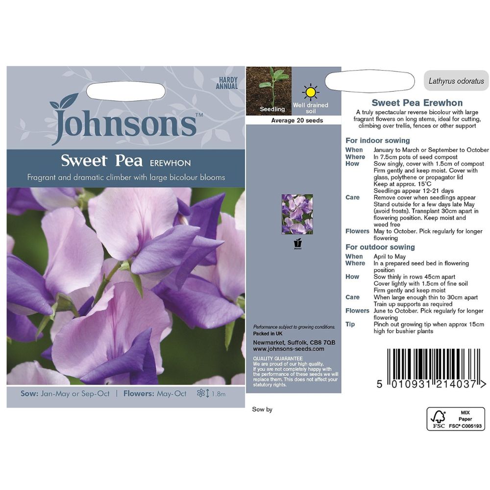 Johnsons 'April in Paris' Sweet Pea Seeds