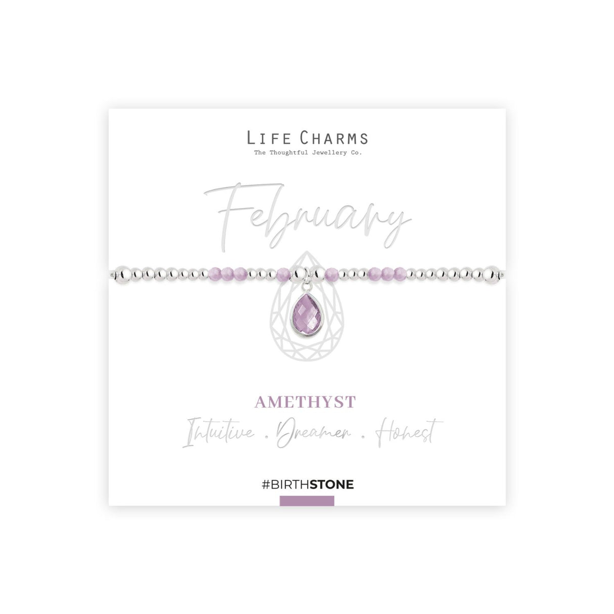 Life Charms February Birthstone Bracelet