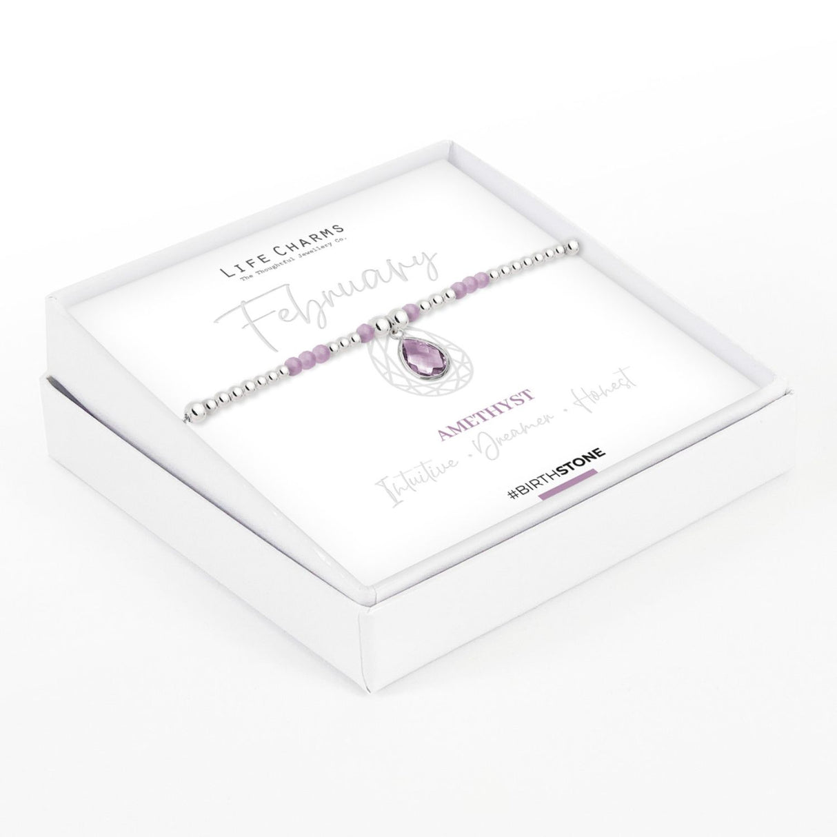 Life Charms February Birthstone Bracelet