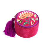 POM Fuchsia Velvet Floral Bee Trinket Box