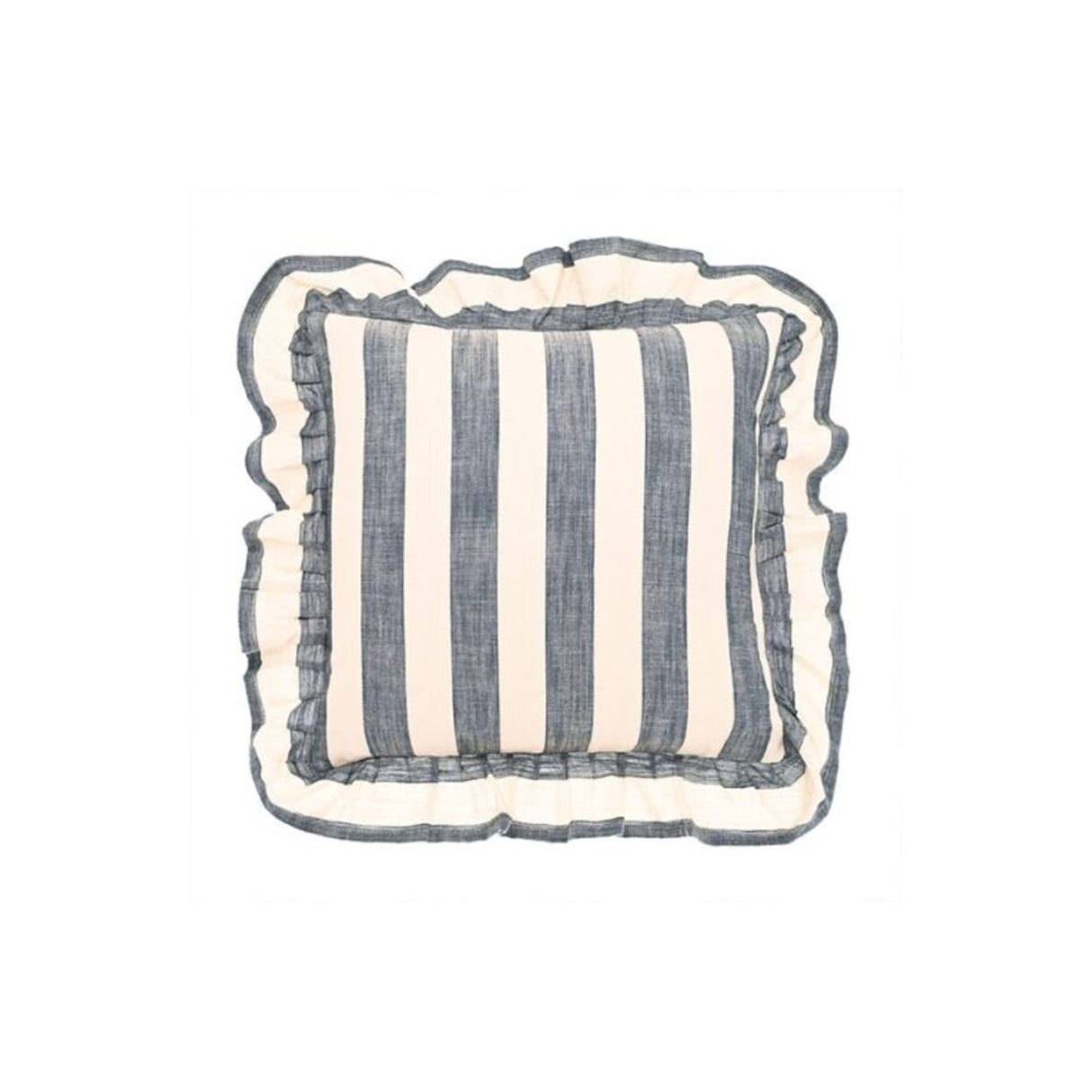 Walton & Co Wide Stripe Cushion Flint Blue
