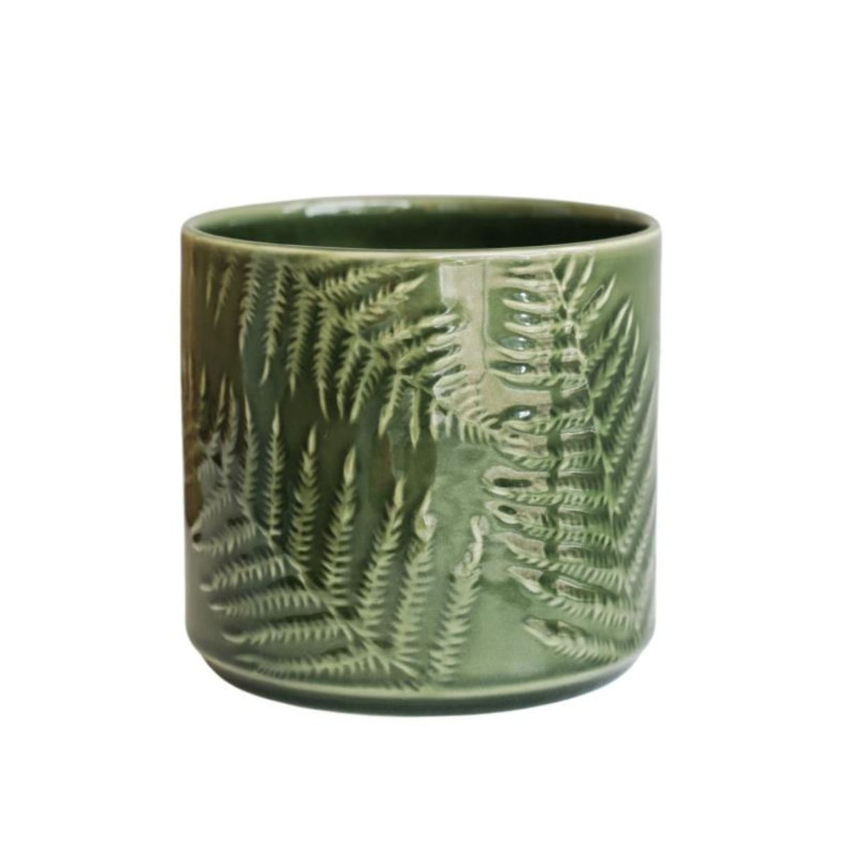 Ivyline 17cm Orla Glazed Fern Green Planter