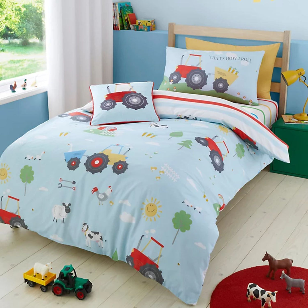 Farmyard Friends Blue Double Duvet Set