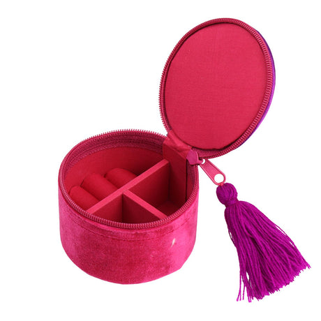 POM Fuchsia Velvet Floral Bee Trinket Box