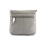 Mala Leather Grey Bella Cross Body with Flap