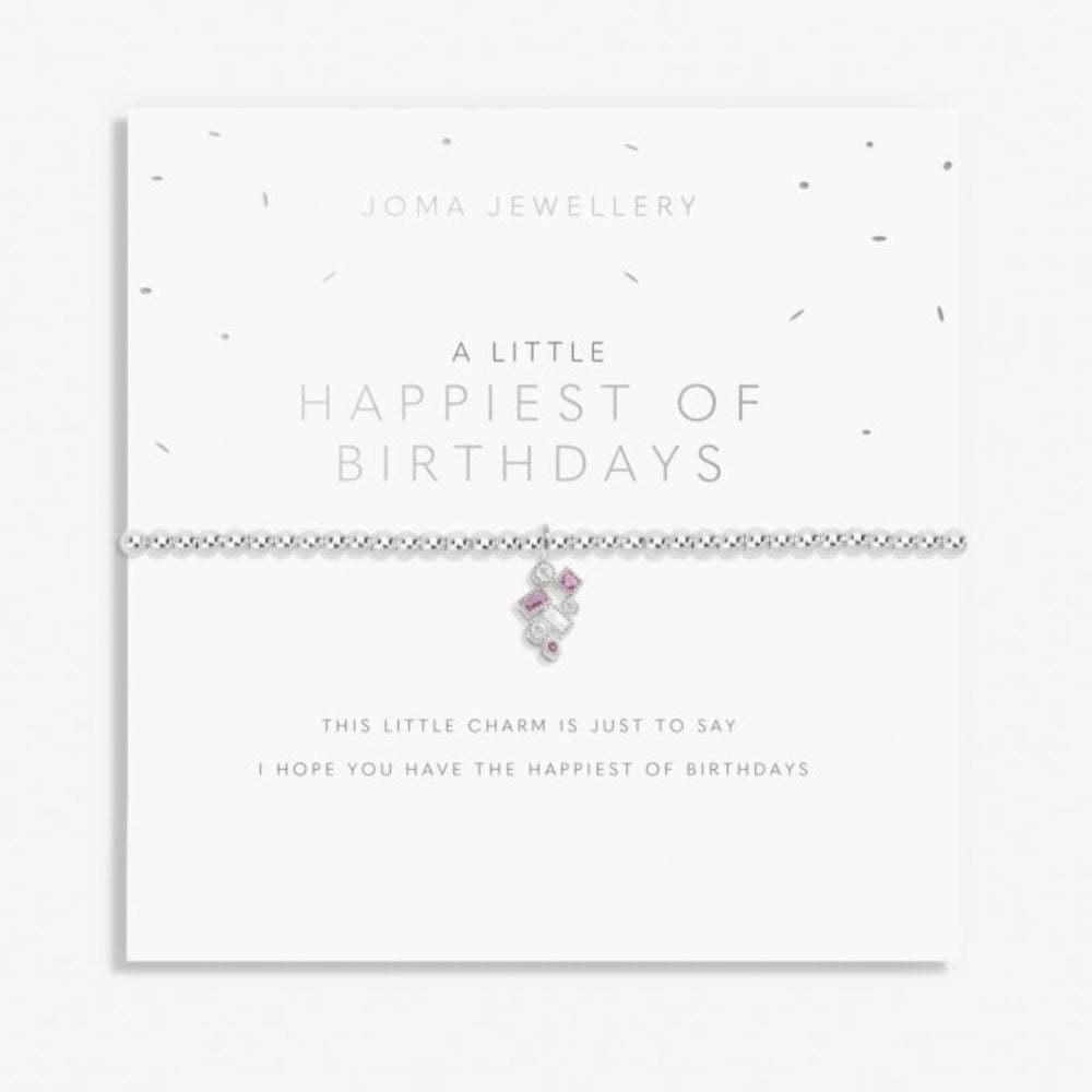 Joma Jewellery Silver A Little 'Happiest Of Birthdays' Bracelet
