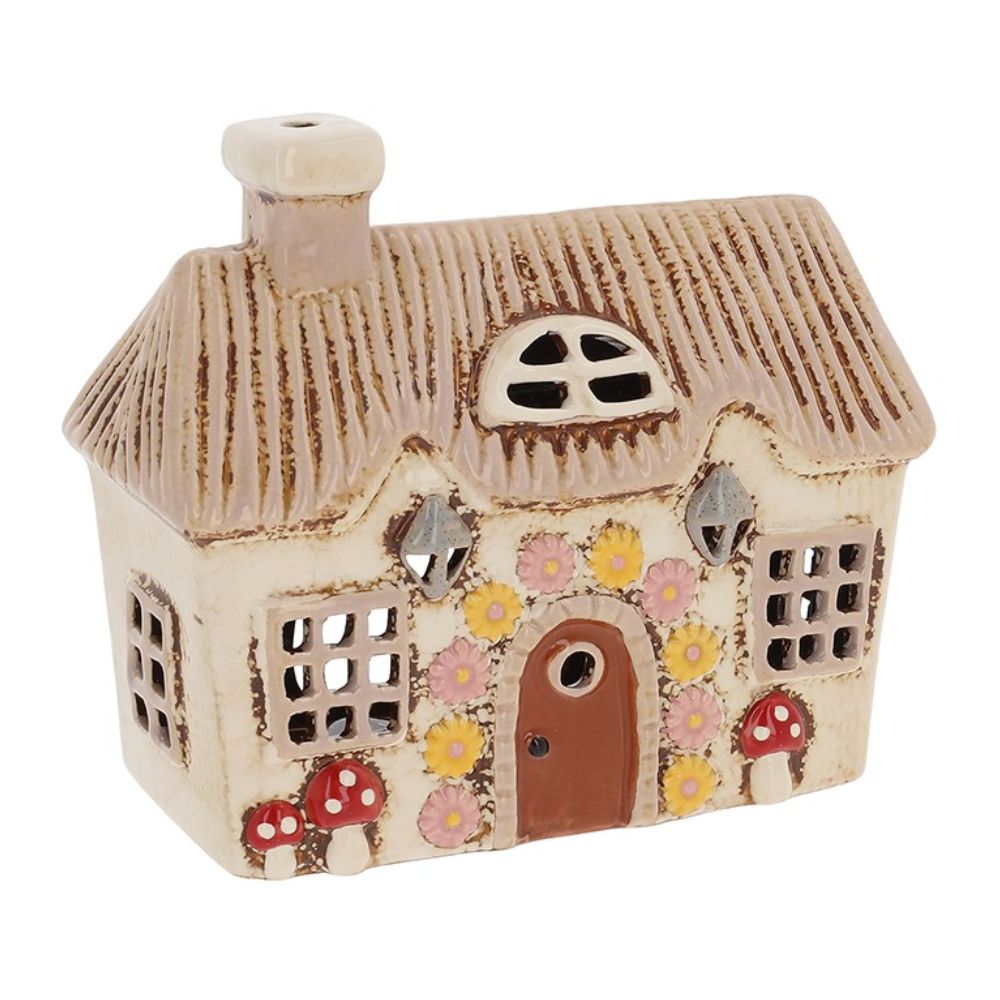 Village Pottery 15.5cm Daisy Cottage Thatch Tealight