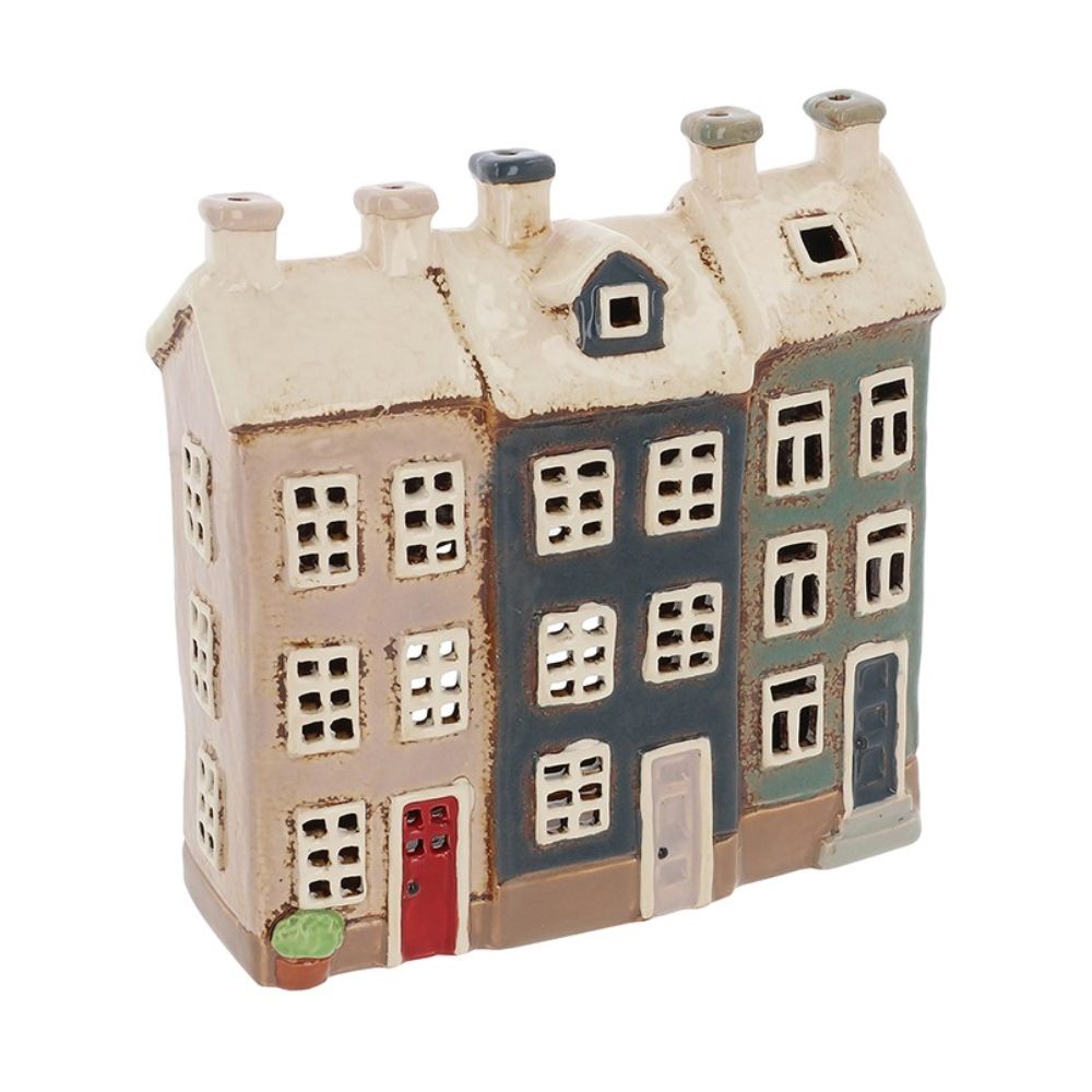 Village Pottery 18cm Terrace Town Houses Tealight
