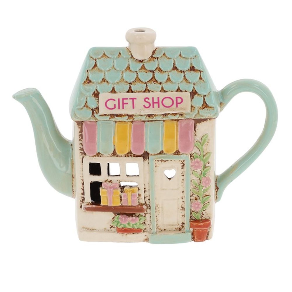 Village Pottery 20cm Gift Shop Teapot Tealight House