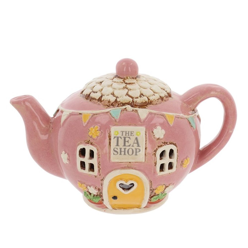 Village Pottery 20cm Tea Shop Teapot Tealight House