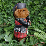 Vivid Arts 11cm Highland Cattle Bagpiper - XHC-4004-D