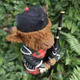 Vivid Arts 11cm Highland Cattle Bagpiper - XHC-4004-D