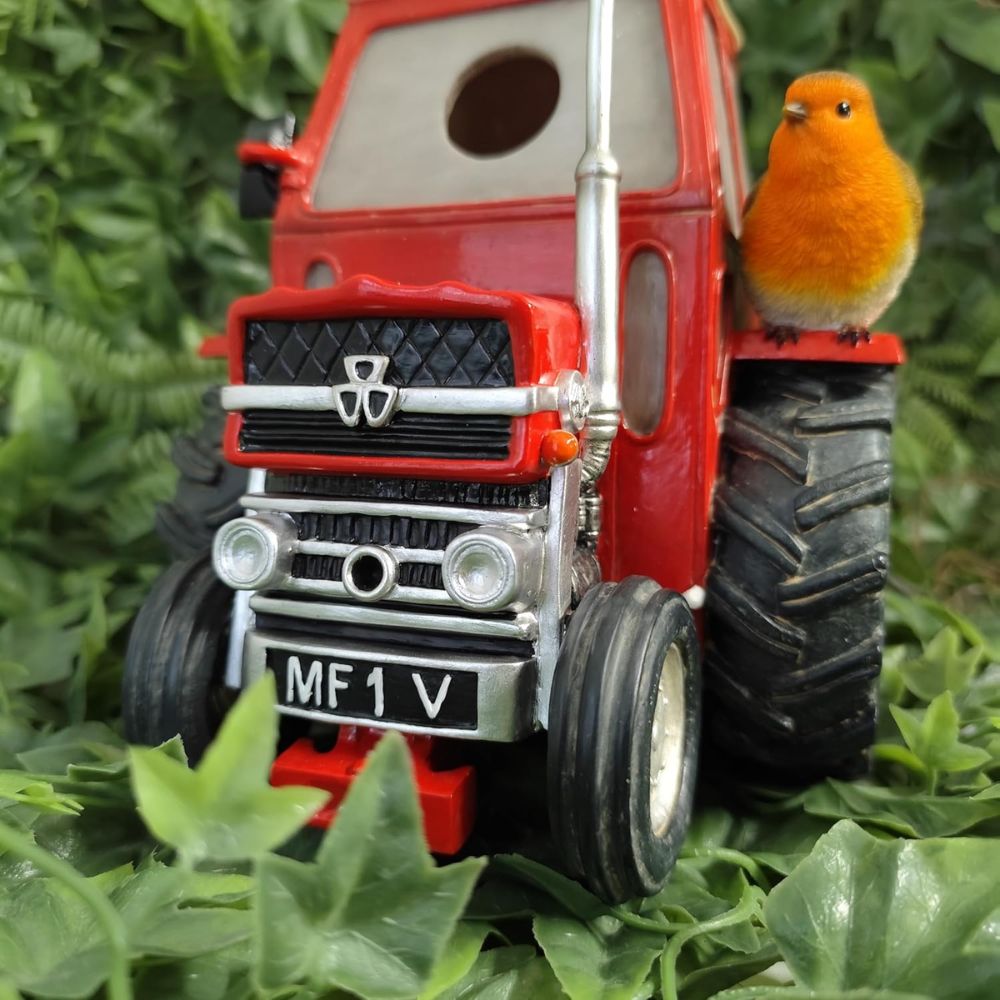 Vivid Arts 19.5cm Hanging Classic Red Tractor Birdhouse - XBC-BH77-D