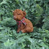 Vivid Arts 14.5cm Sitting Highland Cow with Red Scarf - XRL-HLC7-F
