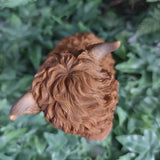 Vivid Arts 14.5cm Sitting Highland Cow with Red Scarf - XRL-HLC7-F