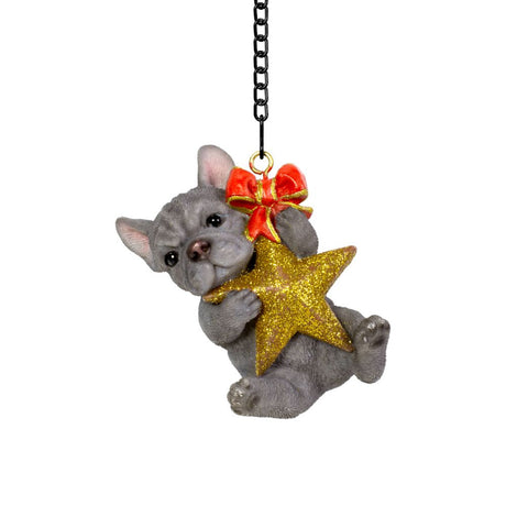 Vivid Arts Hanging Blue French Bulldog with Star Pet Pal
