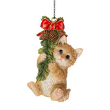 Vivid Arts Hanging Ginger Kitten with Wreath Pet Pal