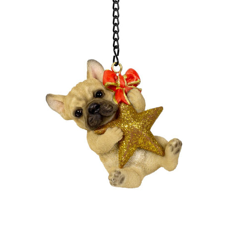 Vivid Arts Hanging Golden French Bulldog with Star Pet Pal