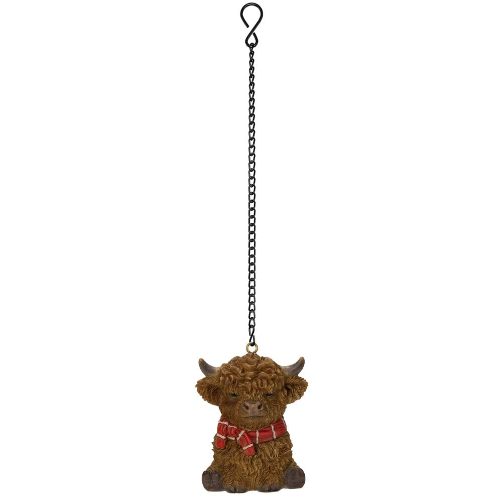 Vivid Arts Hanging Highland Cow with Scarf