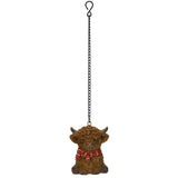 Vivid Arts Hanging Highland Cow with Scarf