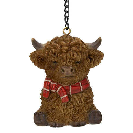 Vivid Arts Hanging Highland Cow with Scarf
