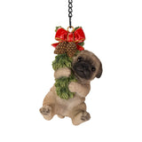 Vivid Arts Hanging Pug Puppy with Wreath Pet Pals