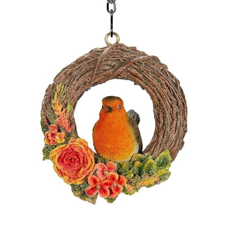 Vivid Arts Hanging Robin Autumn Rattan Wreath - BG-XW43-G