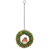 Vivid Arts Hanging Robin In Floral Wreath